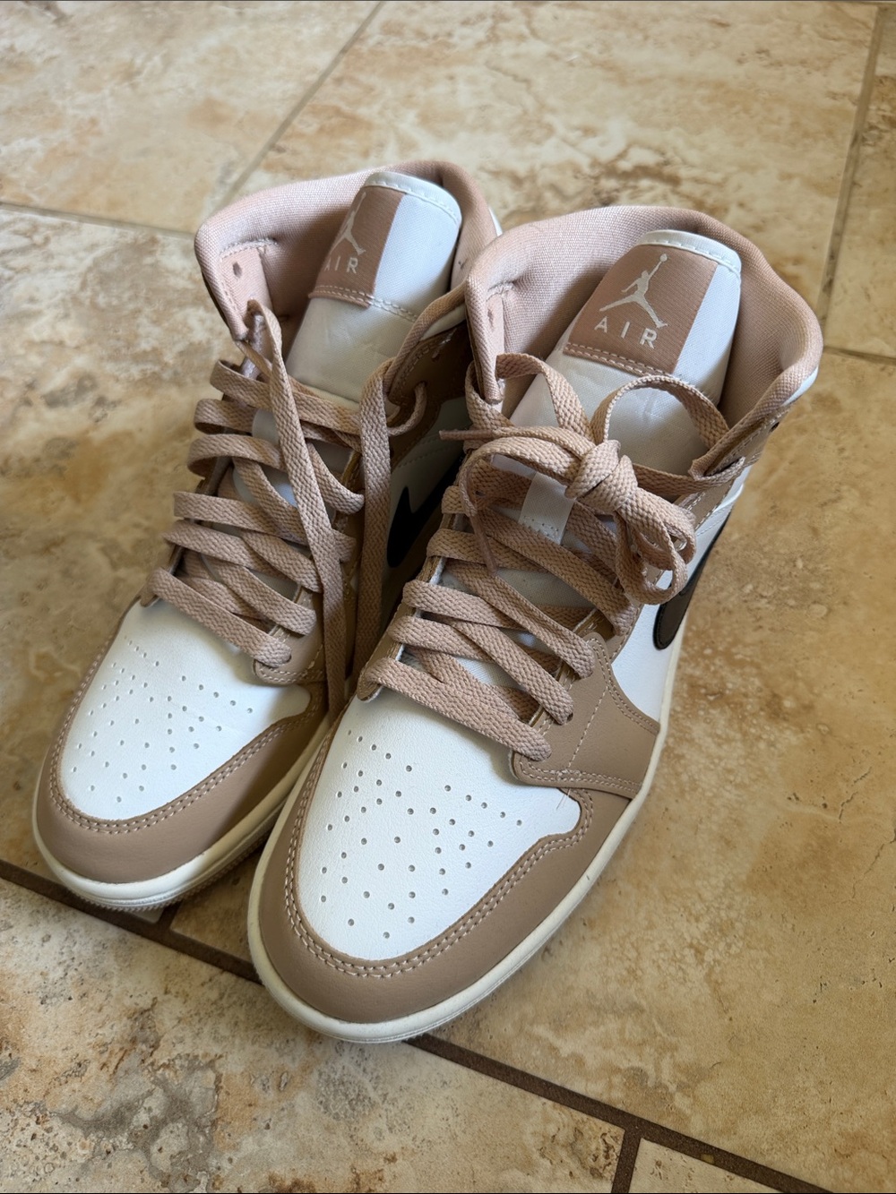 Brand new Jordan Women’s Mid-Top Sneakers in Beige and White